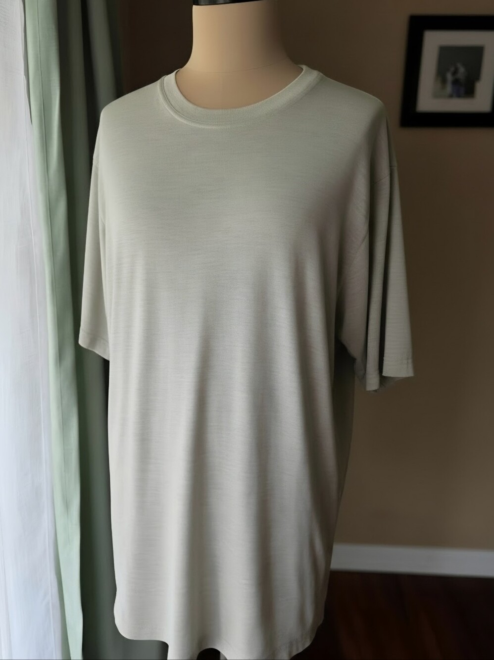 Pronto Uomo 100% Silk Knit Crewneck Shirt Men's XXL Heathered Cream Luxury Top
